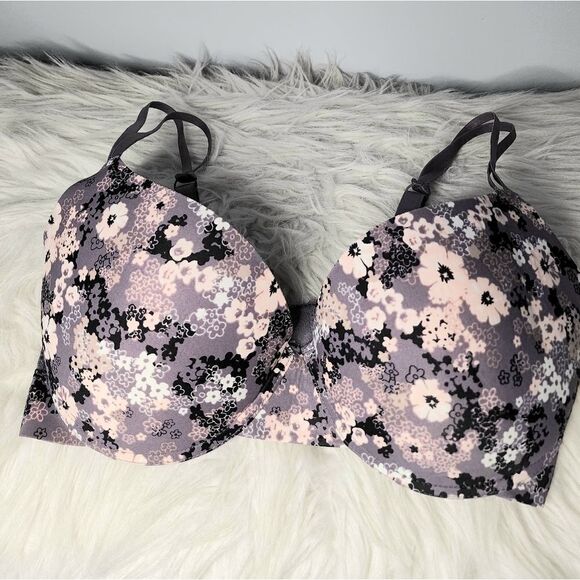 Kensie underwire lavender floral bra size 36D very soft - Picture 1 of 4